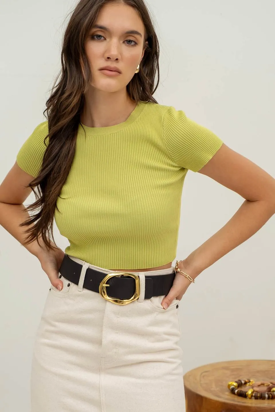 RIBBED SWEATER CROP TOP