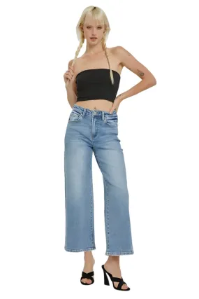 Risen Jeans - High Rise Wide Crop Jeans - RDP5531