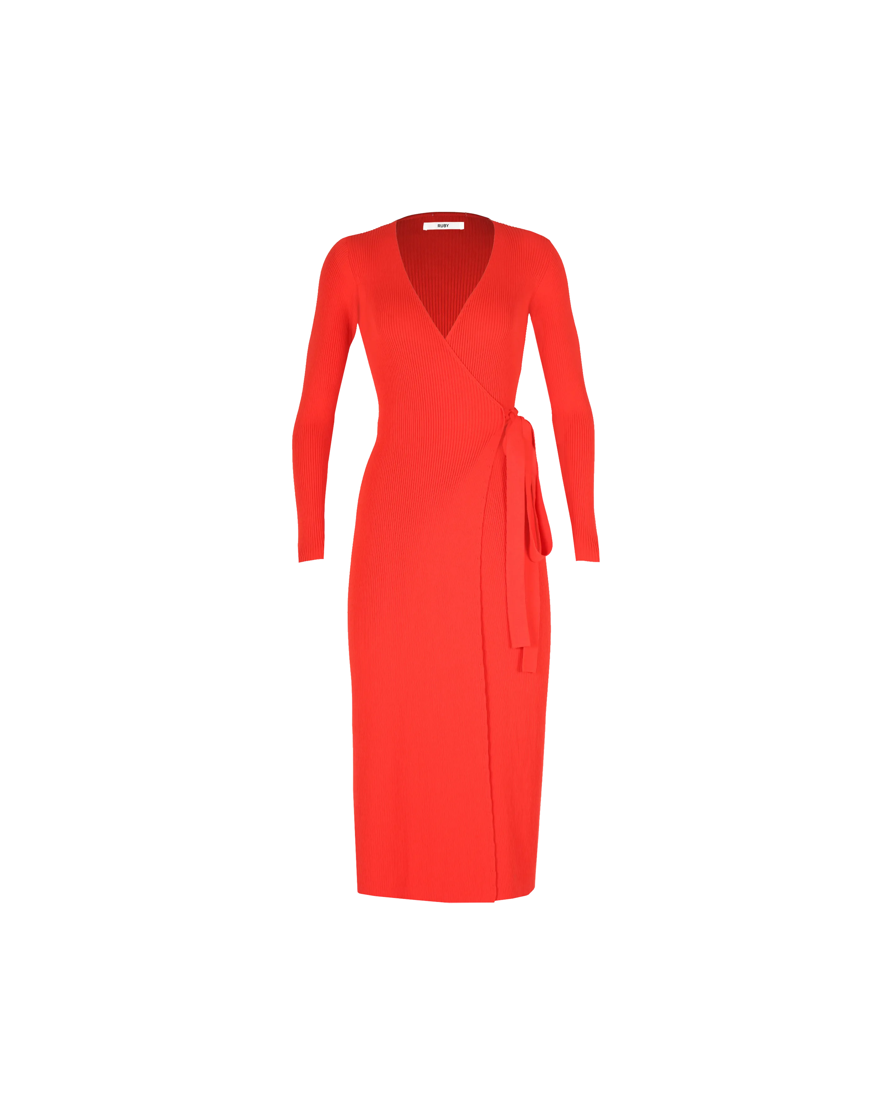 ROMA WRAP DRESS RED