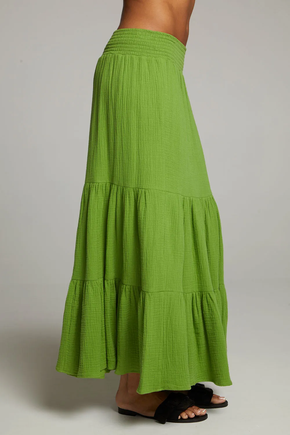 Seal Piquant Green Maxi Skirt