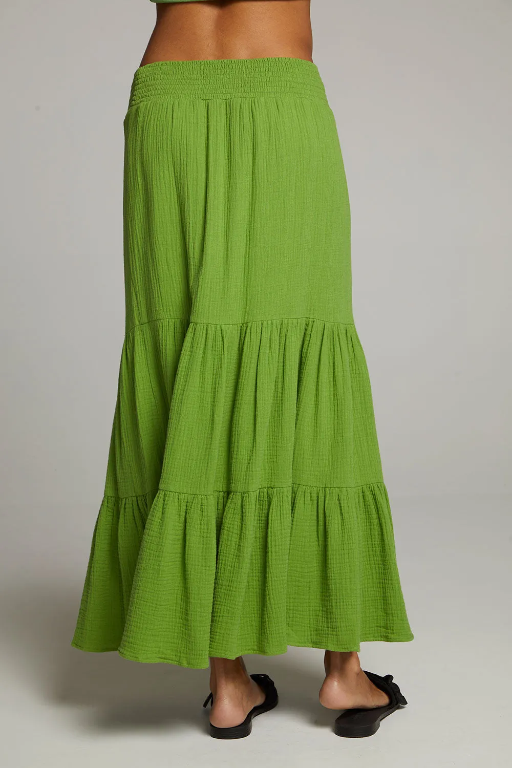 Seal Piquant Green Maxi Skirt