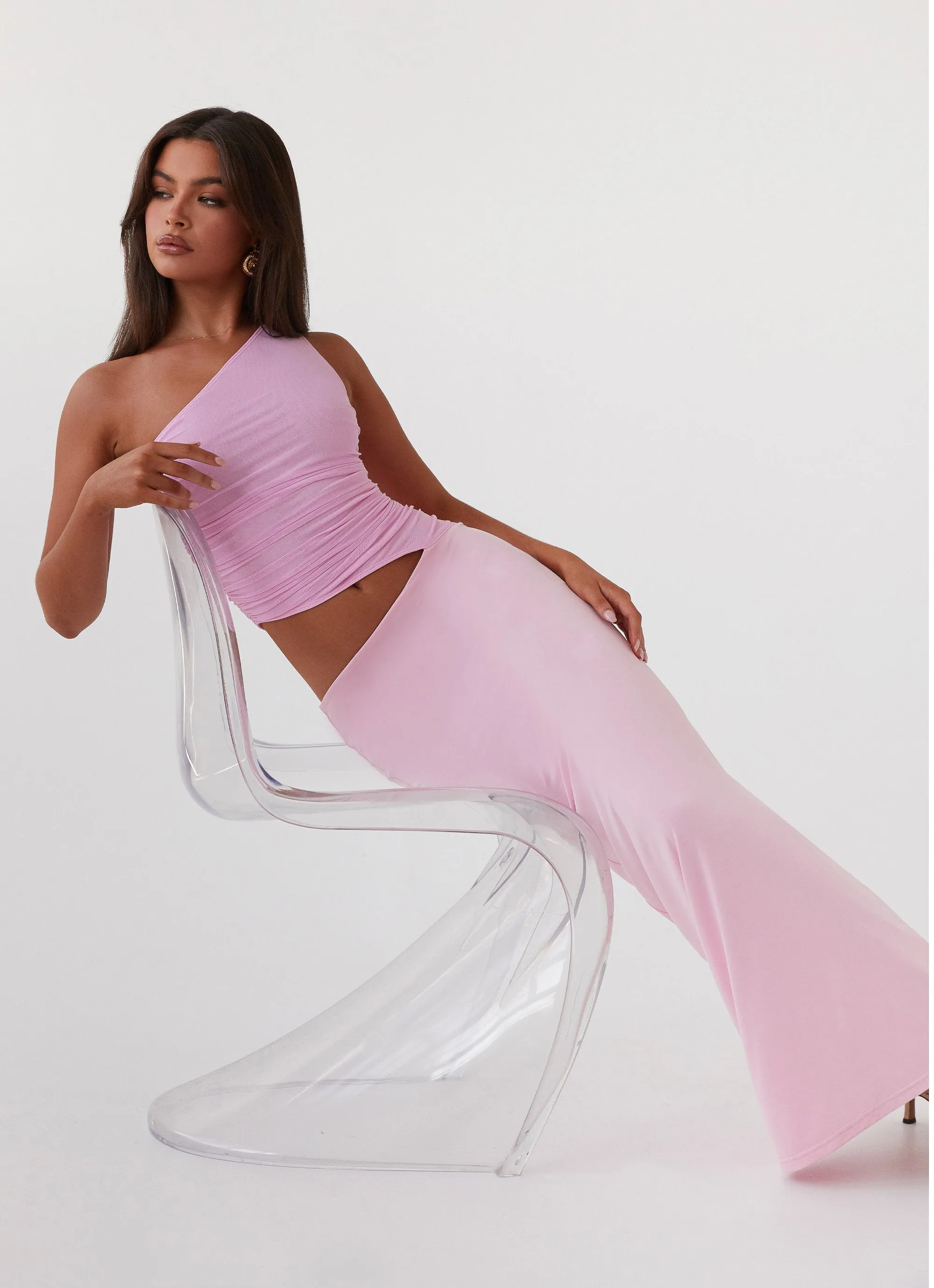 Seranella One Shoulder Maxi Dress - Pink