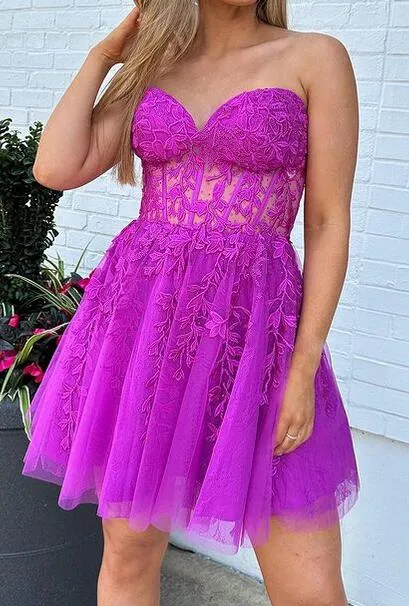 Sexy Lace Homecoming Dress, Short Prom Dress      fg3426