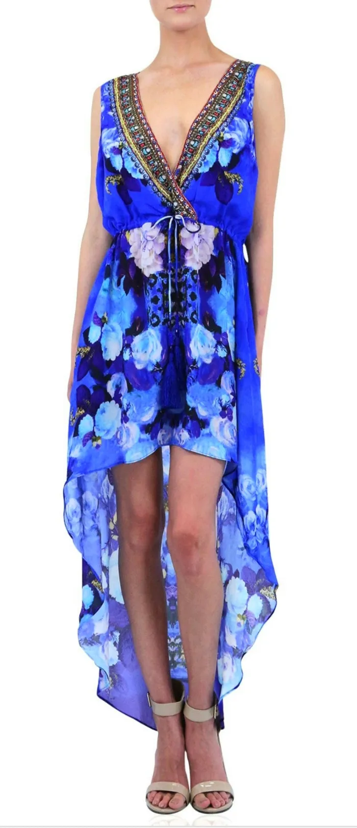 Shahida Parides Wrap Front Back Hi Low Dress