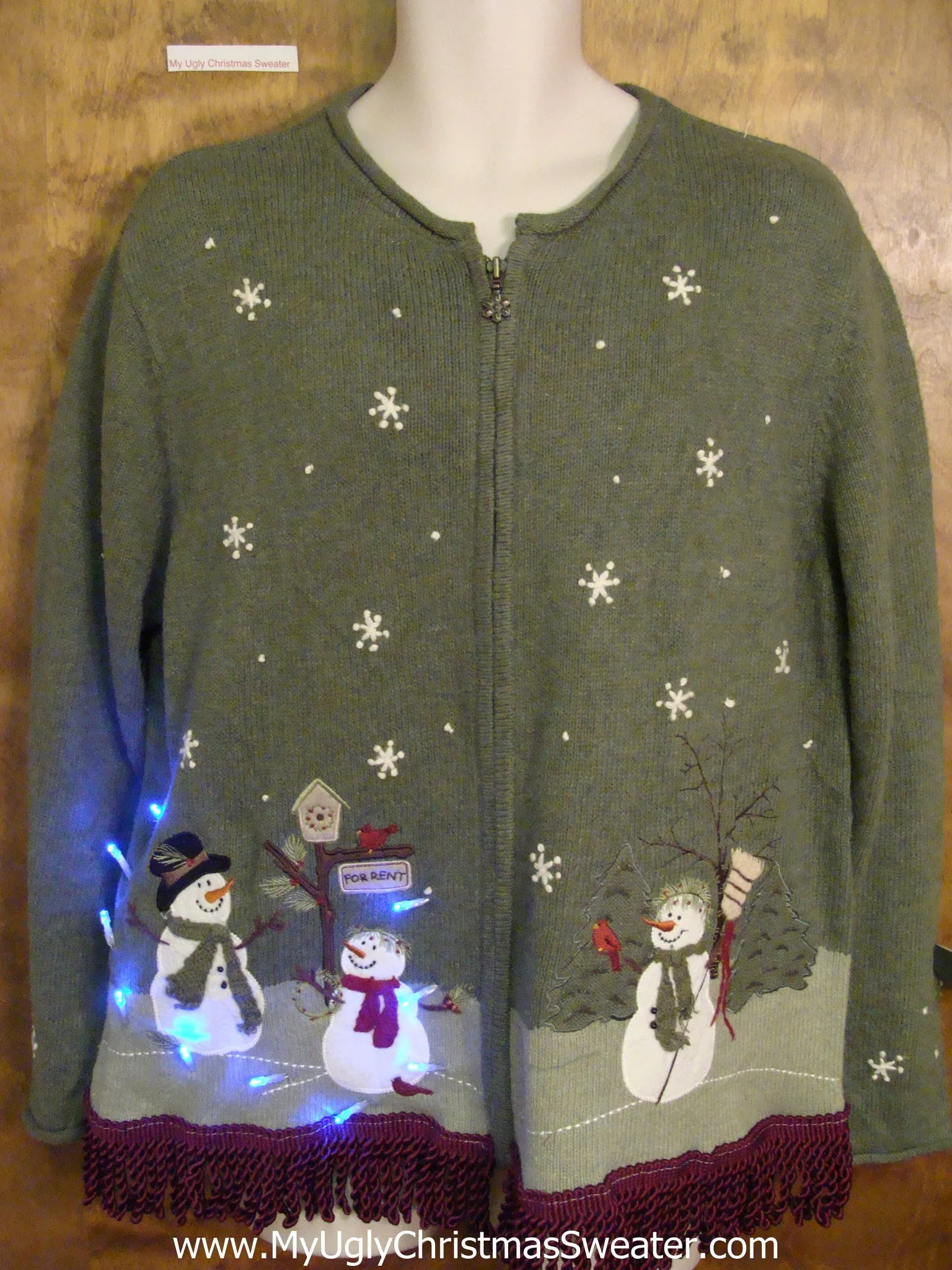 Snowmen Firends Themed Light Up Ugly Xmas Sweater