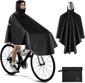 SOPPY Waterproof Rain Poncho Bike Bicycle Rain Poncho Cycling Rain Cape Lightweight Compact Reusable for Men Women Adults