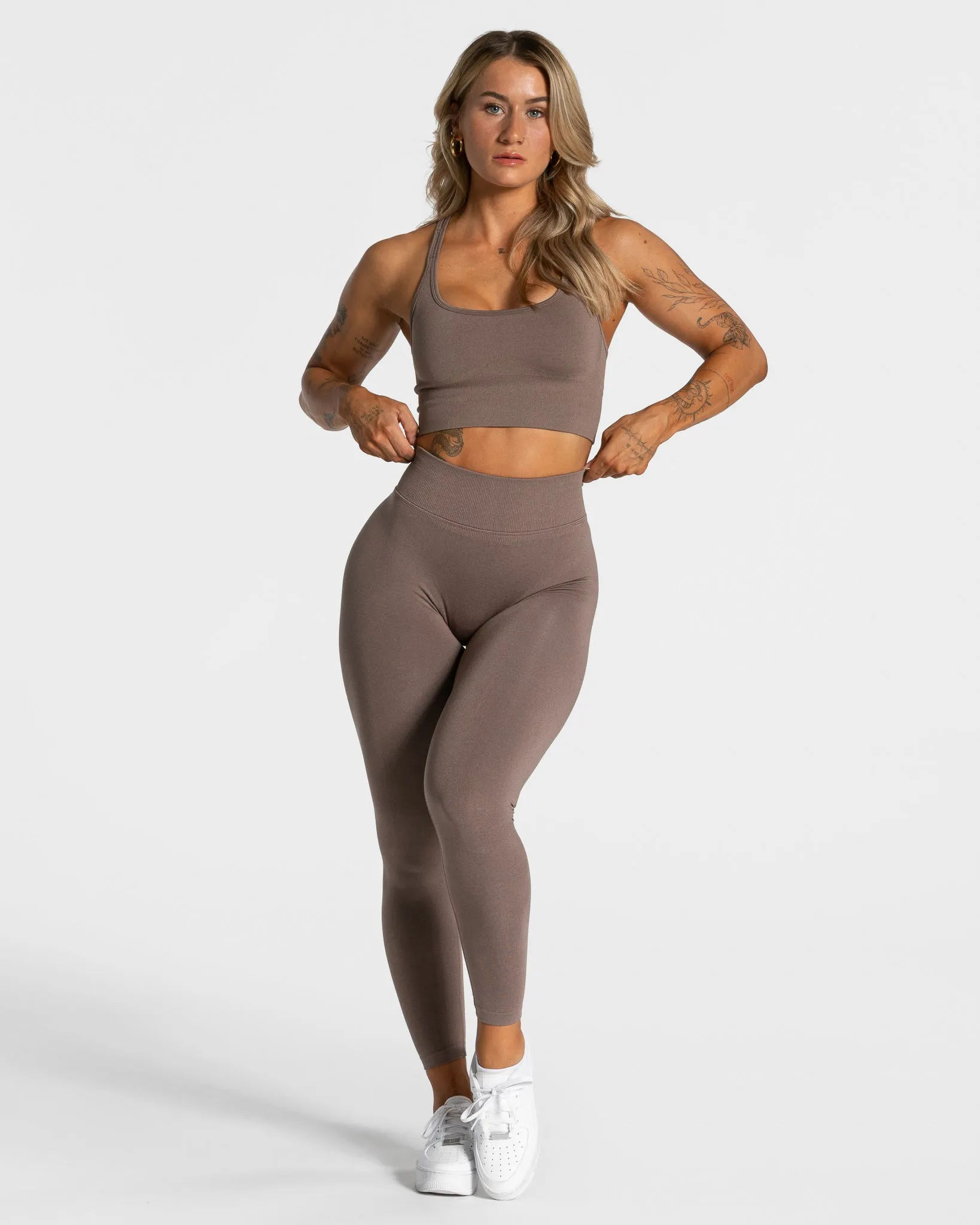 Statement Scrunch Leggings "Mokka"