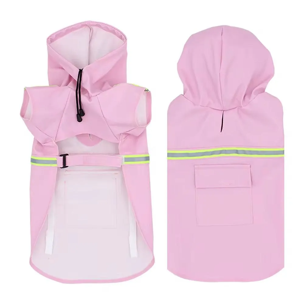 Stylish Waterproof Pet Poncho Raincoat for Dogs - Reflective, Breathable, Available in S-5XL