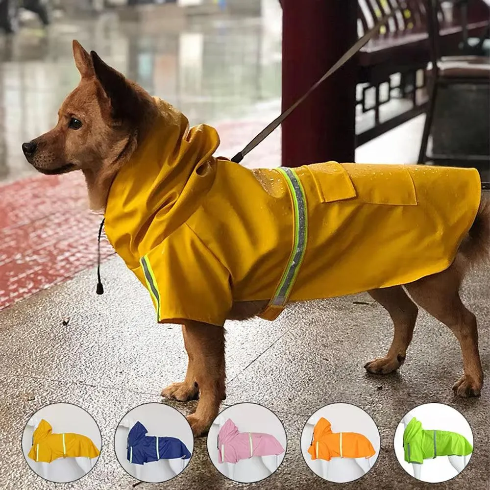 Stylish Waterproof Pet Poncho Raincoat for Dogs - Reflective, Breathable, Available in S-5XL