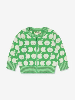 The Bonnie Mob Kids Apple Knit Cardfigan in Green