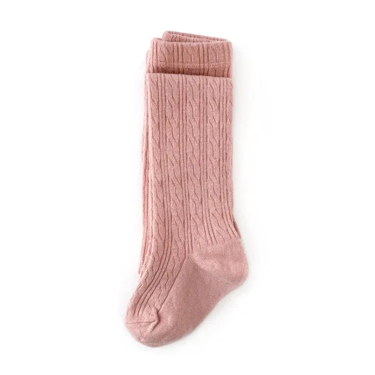 The Little Stocking Co - Cable Knit Tights - Blush