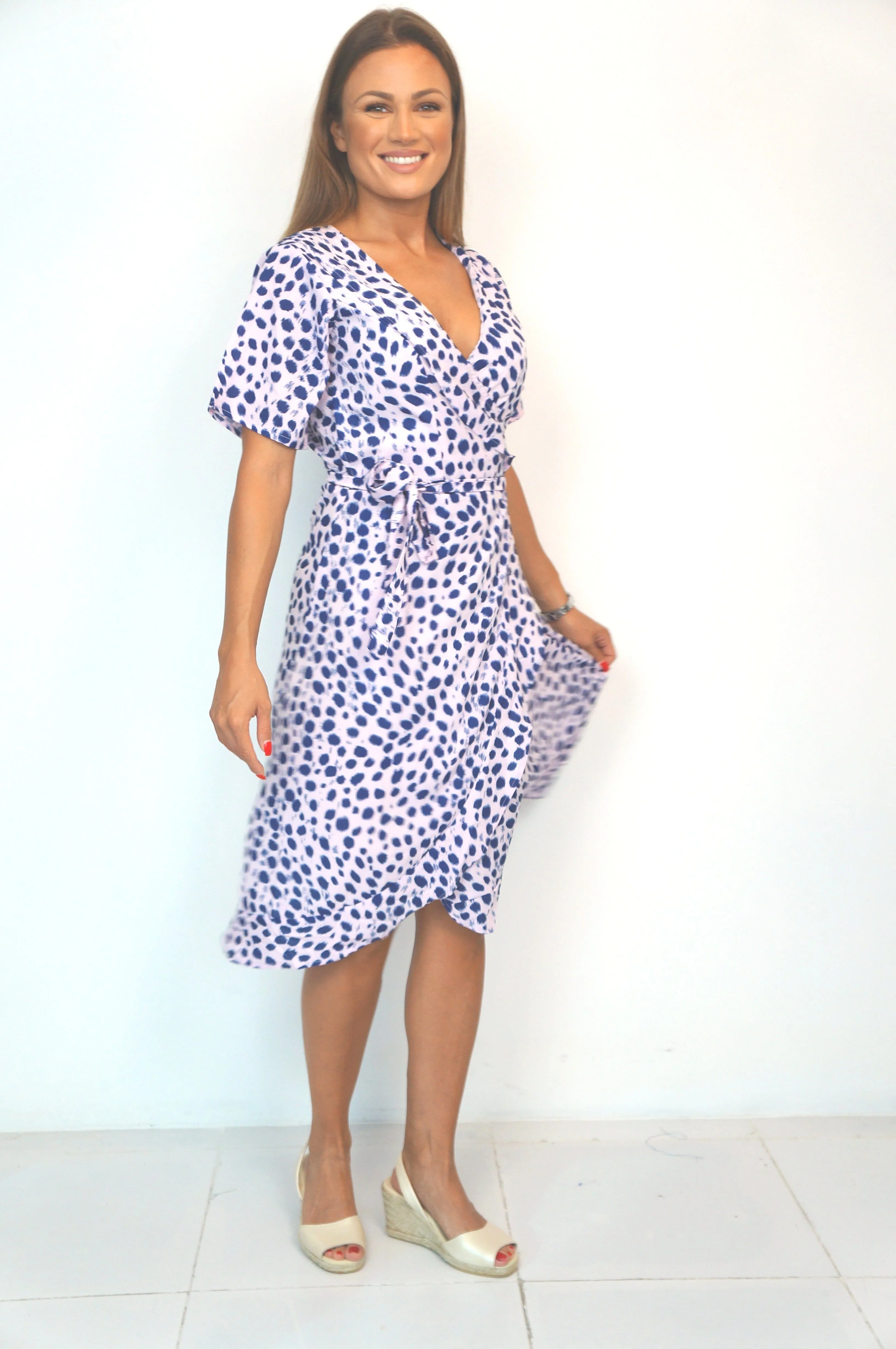 The Midi Flirty Wrap Dress - Hamptons Weekend