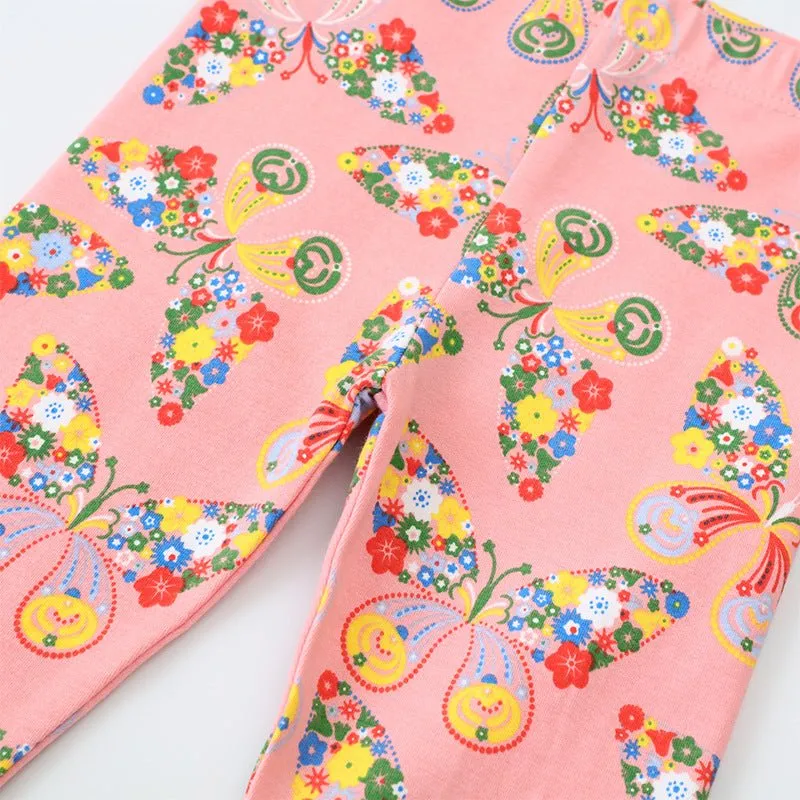 Toddler/Kid Girl's Blossom Butterflies Print Design Leggings