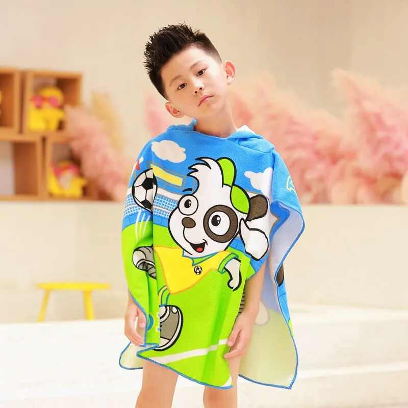 Towel Poncho for Children Microfiber Bathrobe Kids Surf Pool Changing Robe Girl Boy Quick Dry Beach Children's Swimming Towels