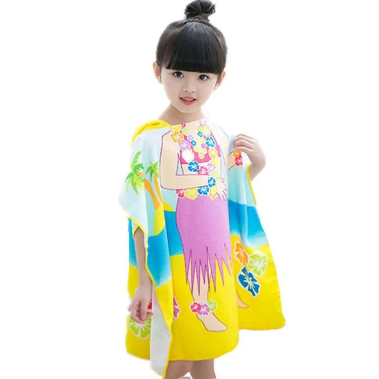 Towel Poncho for Children Microfiber Bathrobe Kids Surf Pool Changing Robe Girl Boy Quick Dry Beach Children's Swimming Towels