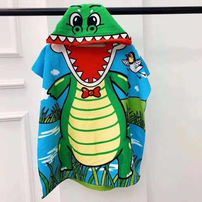 Towel Poncho for Children Microfiber Bathrobe Kids Surf Pool Changing Robe Girl Boy Quick Dry Beach Children's Swimming Towels