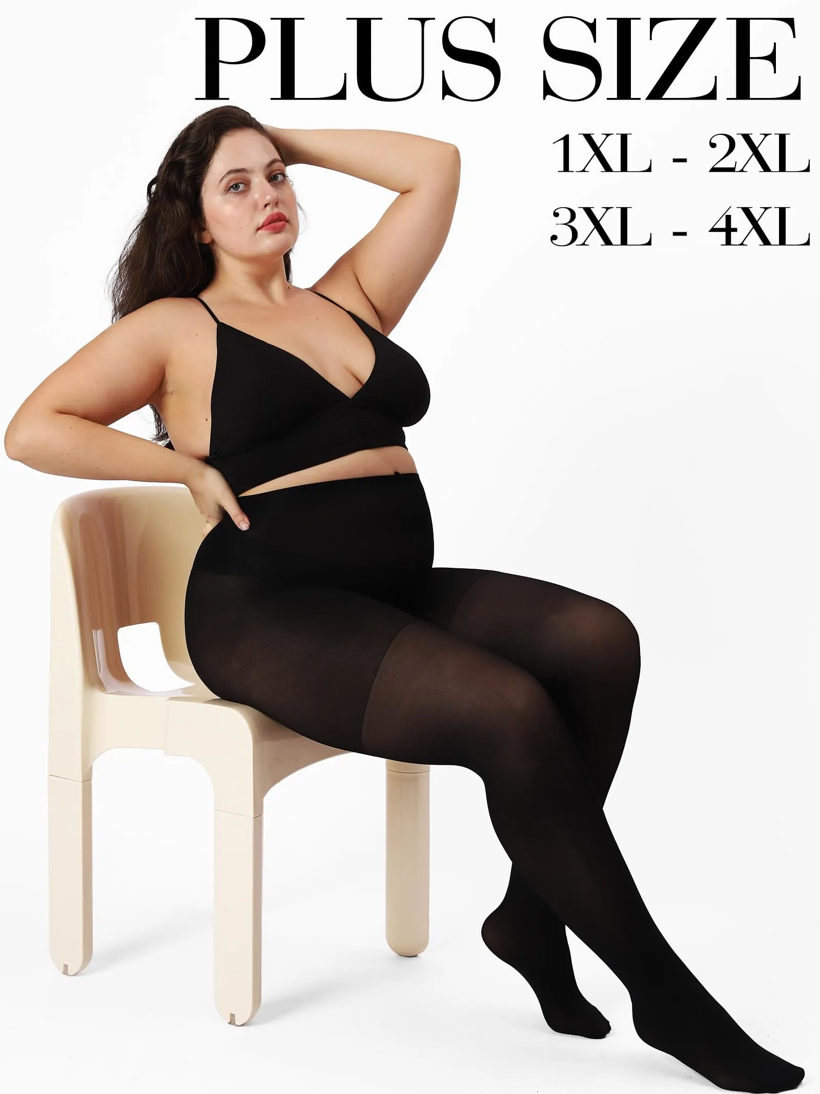 Unbelievable Durability Plus Size Pantyhose, Rip Resistant 40D Semi Sheer, Control Top Tights for Women