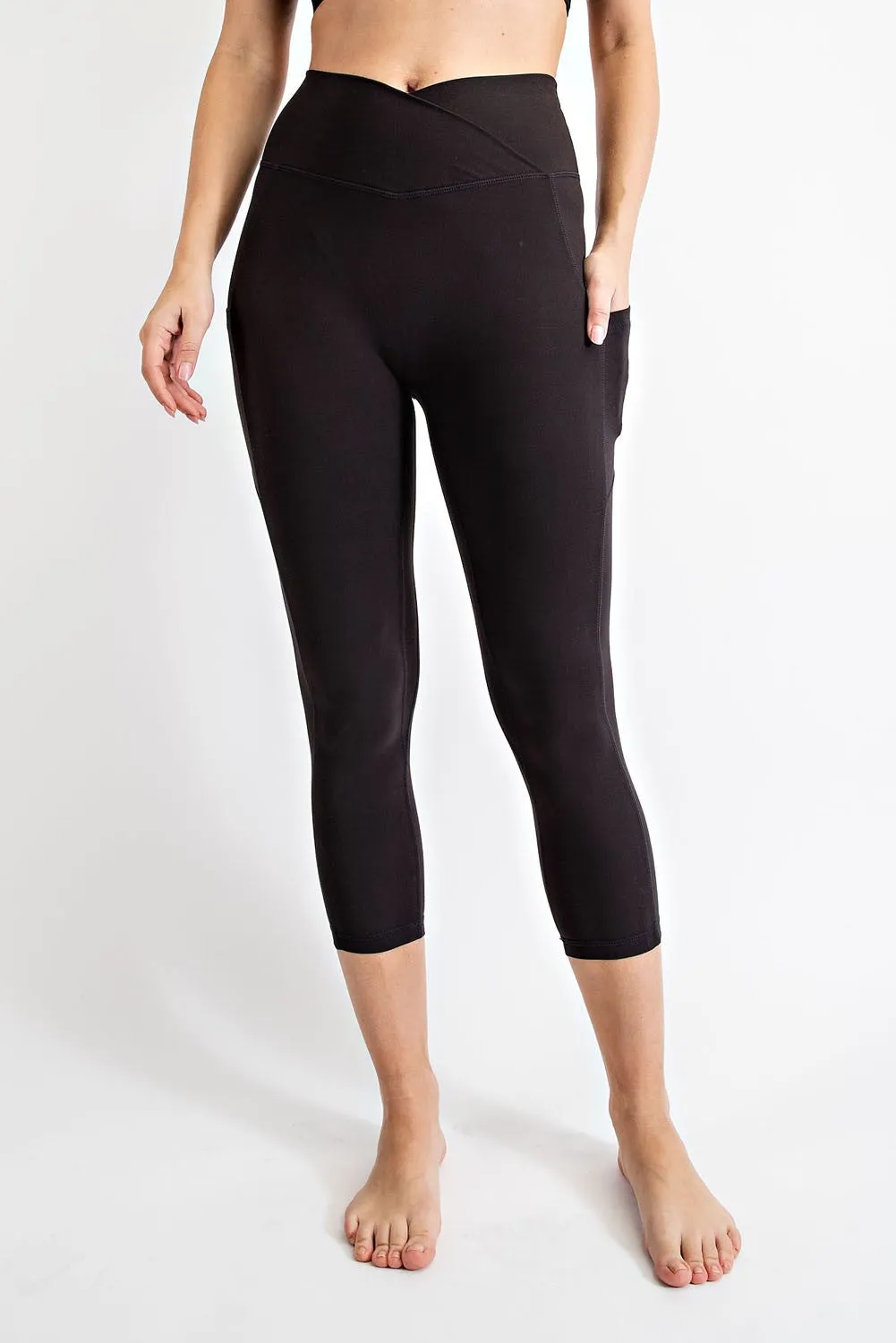 V Waist Capri Length Leggings | Rae Mode - Final Sale