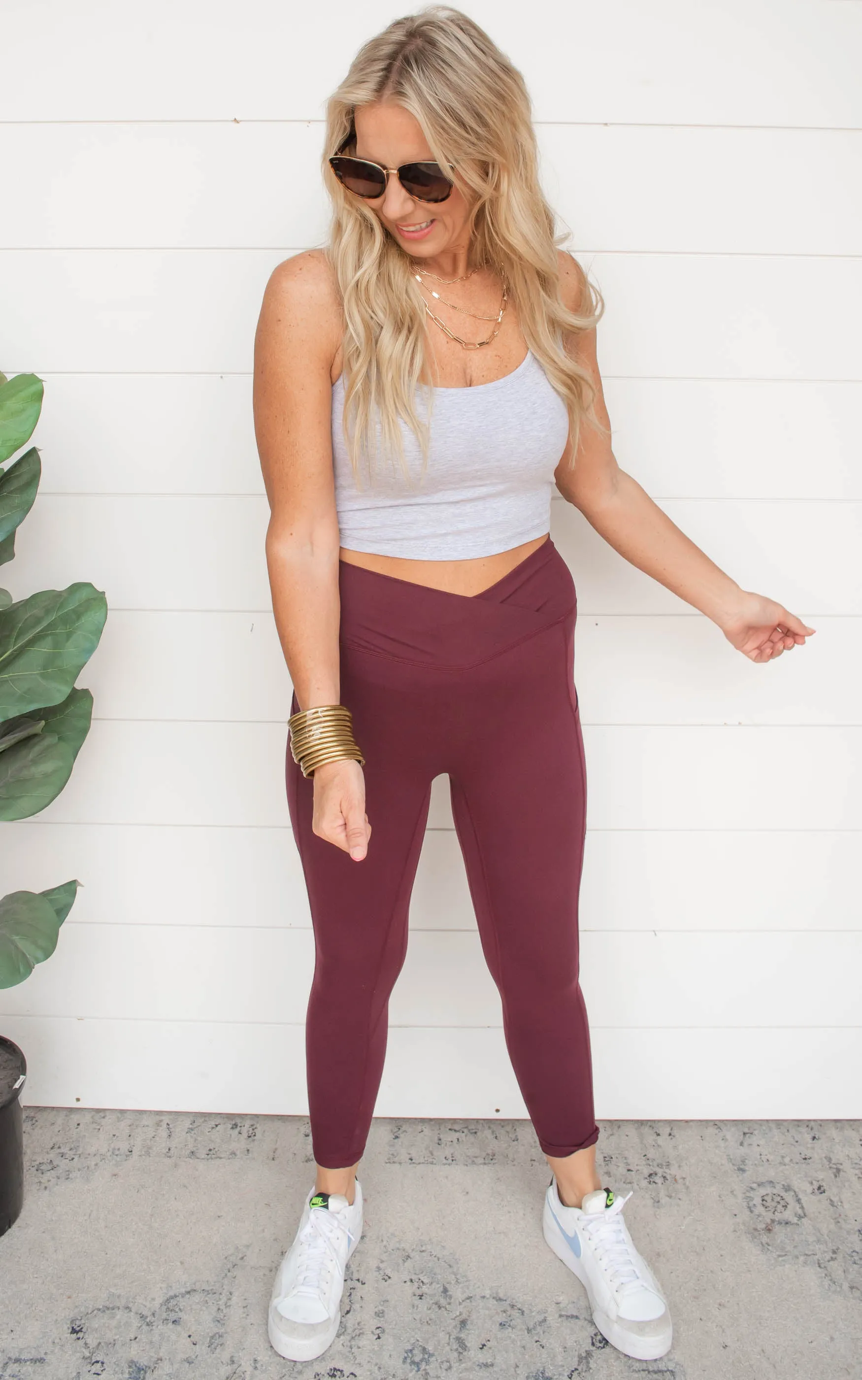 V Waist Capri Length Leggings | Rae Mode - Final Sale