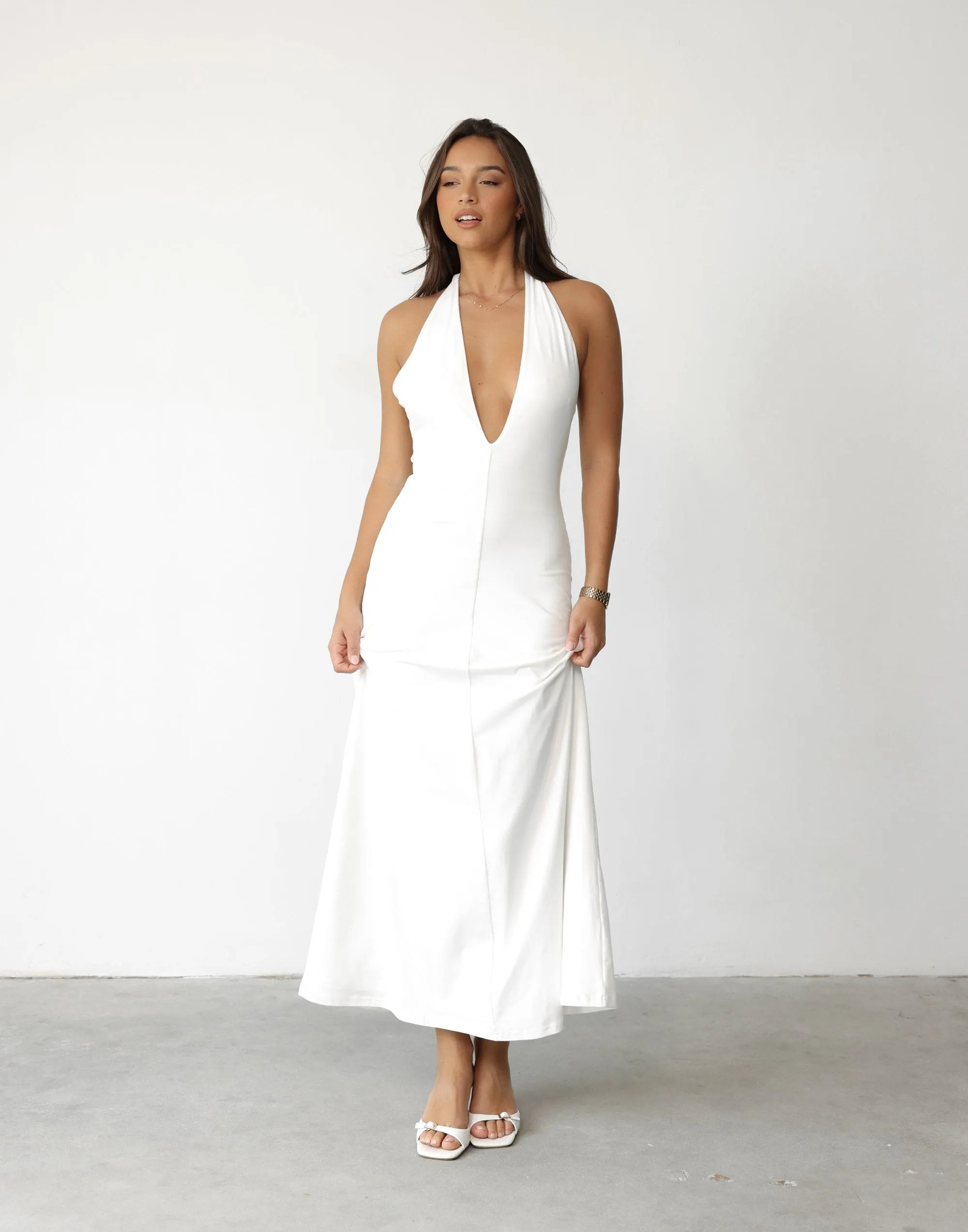 Victoria Maxi Dress (White)