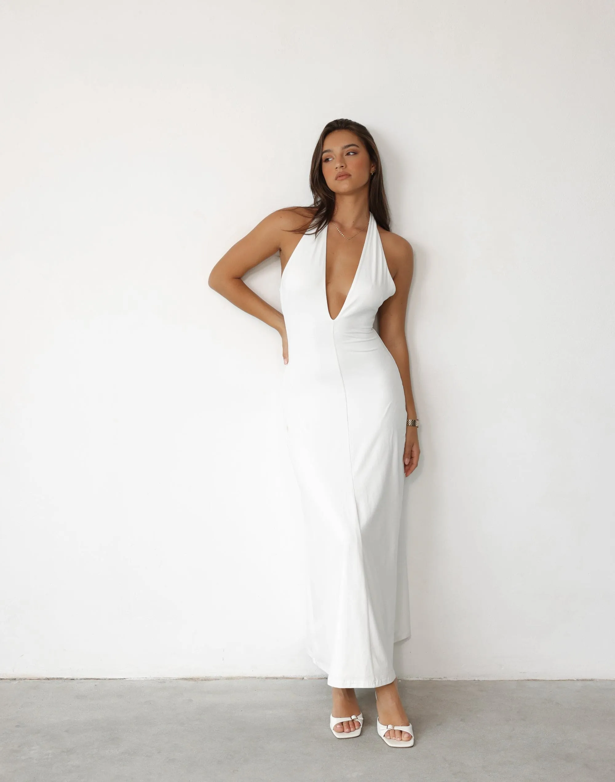 Victoria Maxi Dress (White)