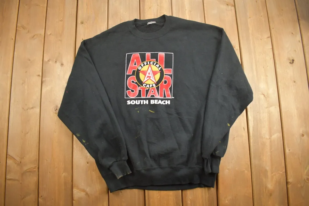 Vintage 1990s South Beach All Star Cafe Crewneck Sweatshirt