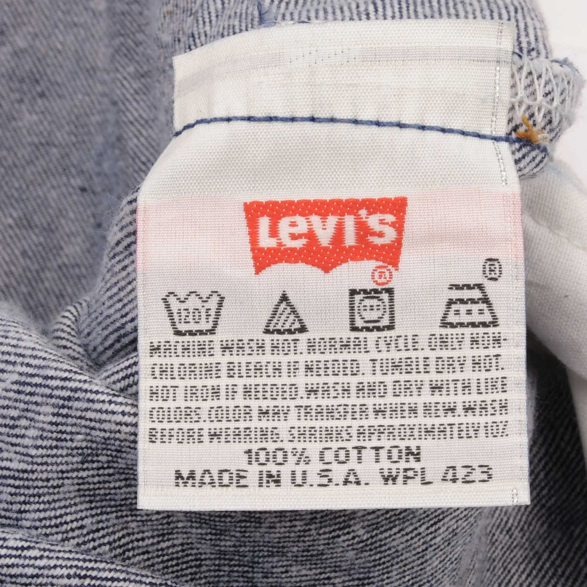 VINTAGE LEVIS 501 DISPLAY JEANS INDIGO 1990S SIZE W48 L31 MADE IN USA