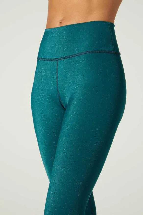 Wear It To Heart Bowie High Waist Legging - Teal Nova Sparkle