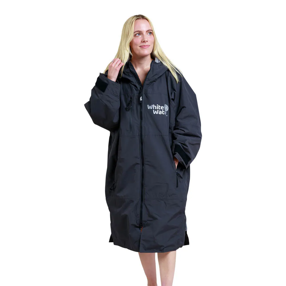 White Water Hard Shell Drying / Changing Robe - Black/Grey Lining