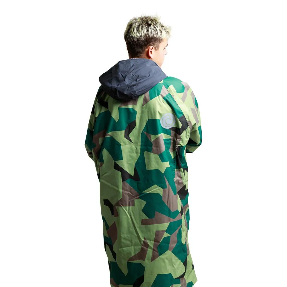 White Water Hard Shell Drying / Changing Robe - Camo/Black/Grey Lining