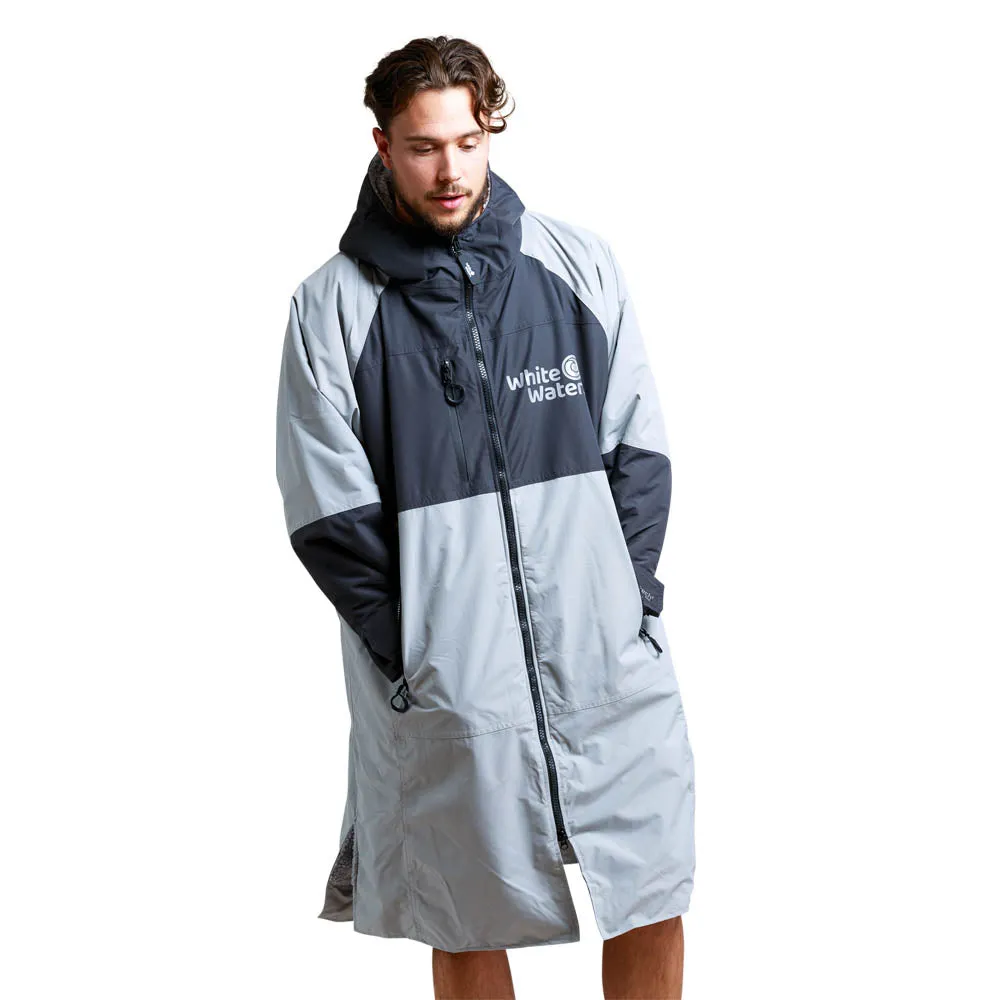 White Water Hard Shell Drying / Changing Robe - Grey/Black/Grey Lining