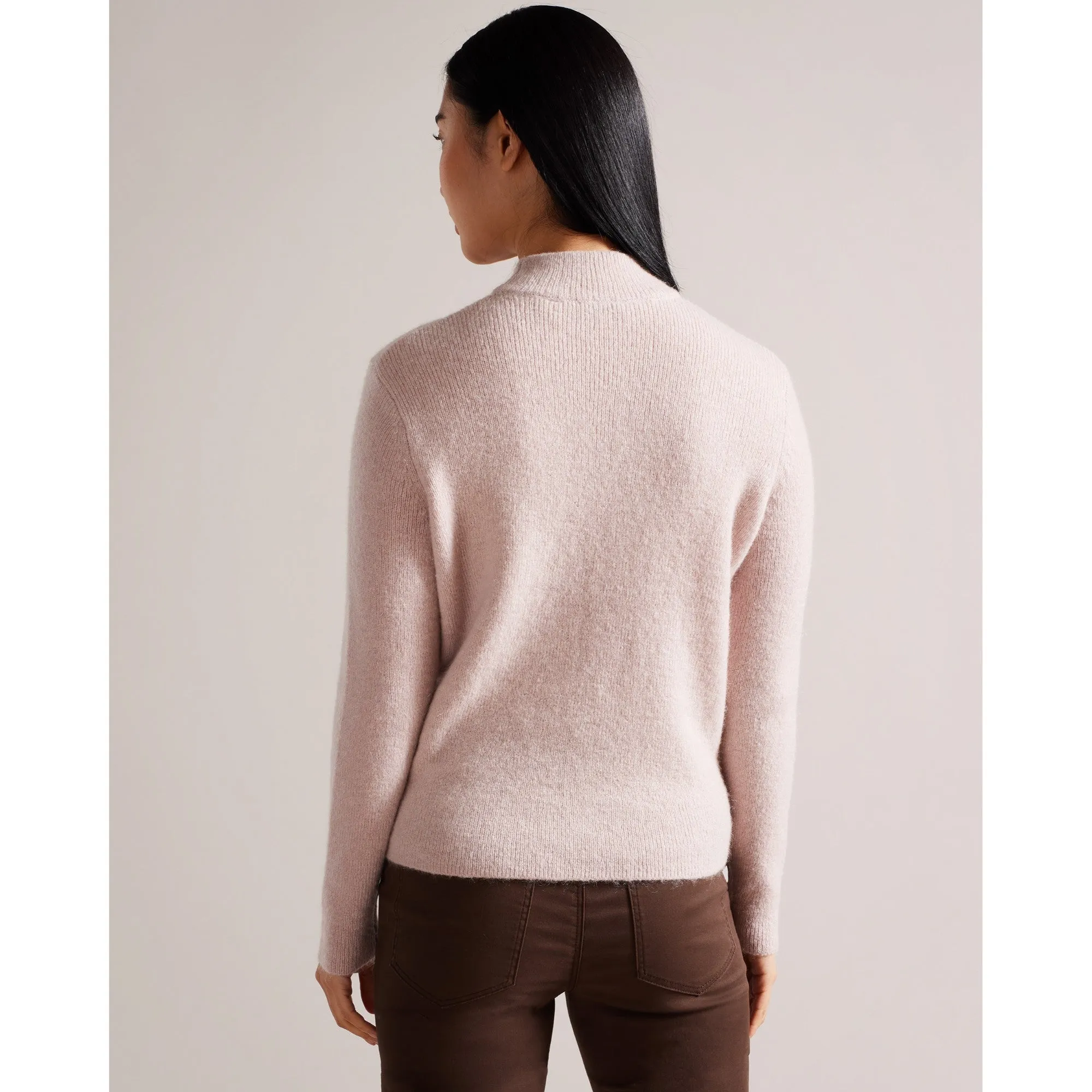 Women Wmk-Veolaa-Mohair Cable Knit Sweater - Pl-Pink