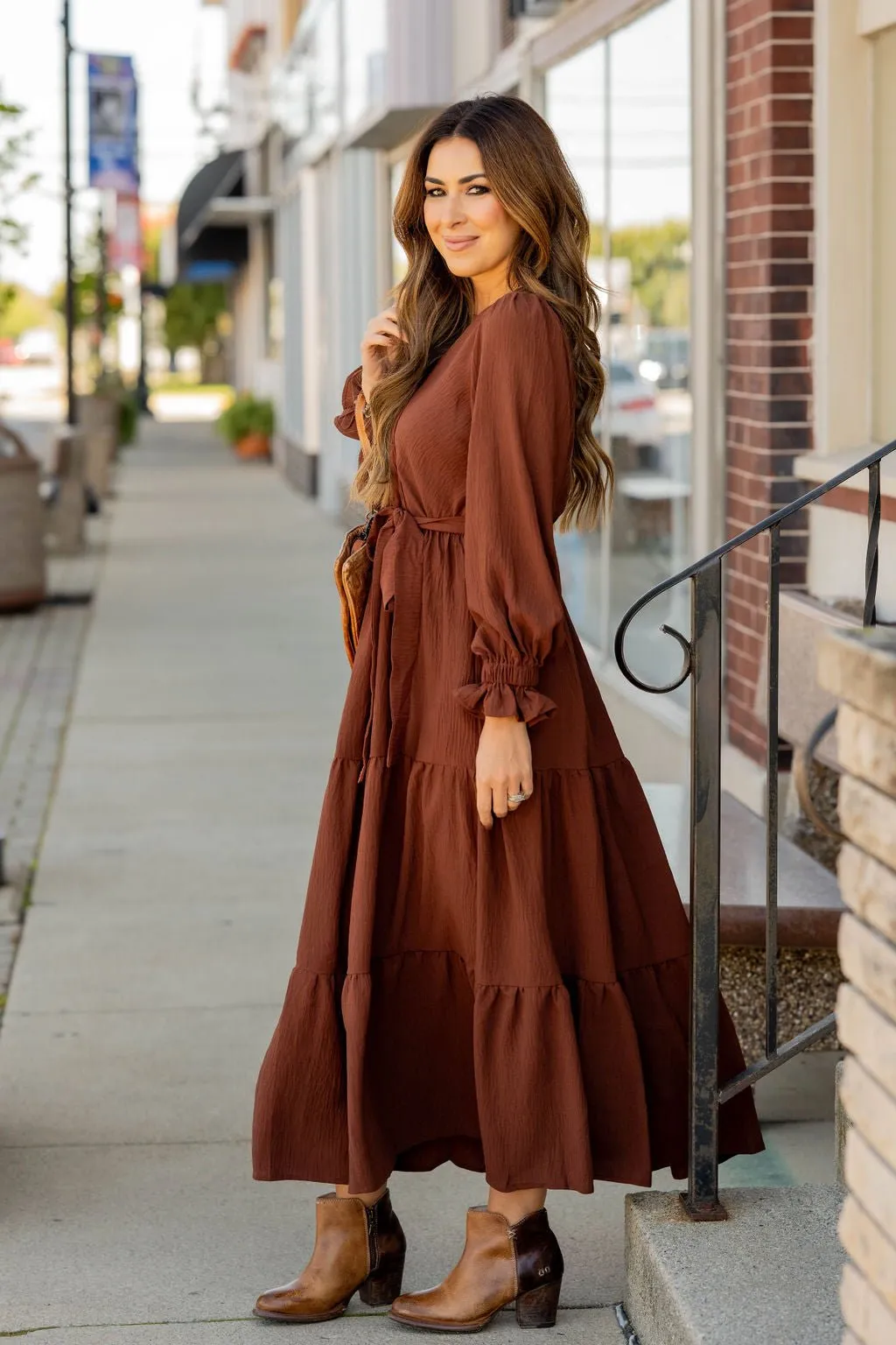 Wrap Top Tiered Maxi Dress