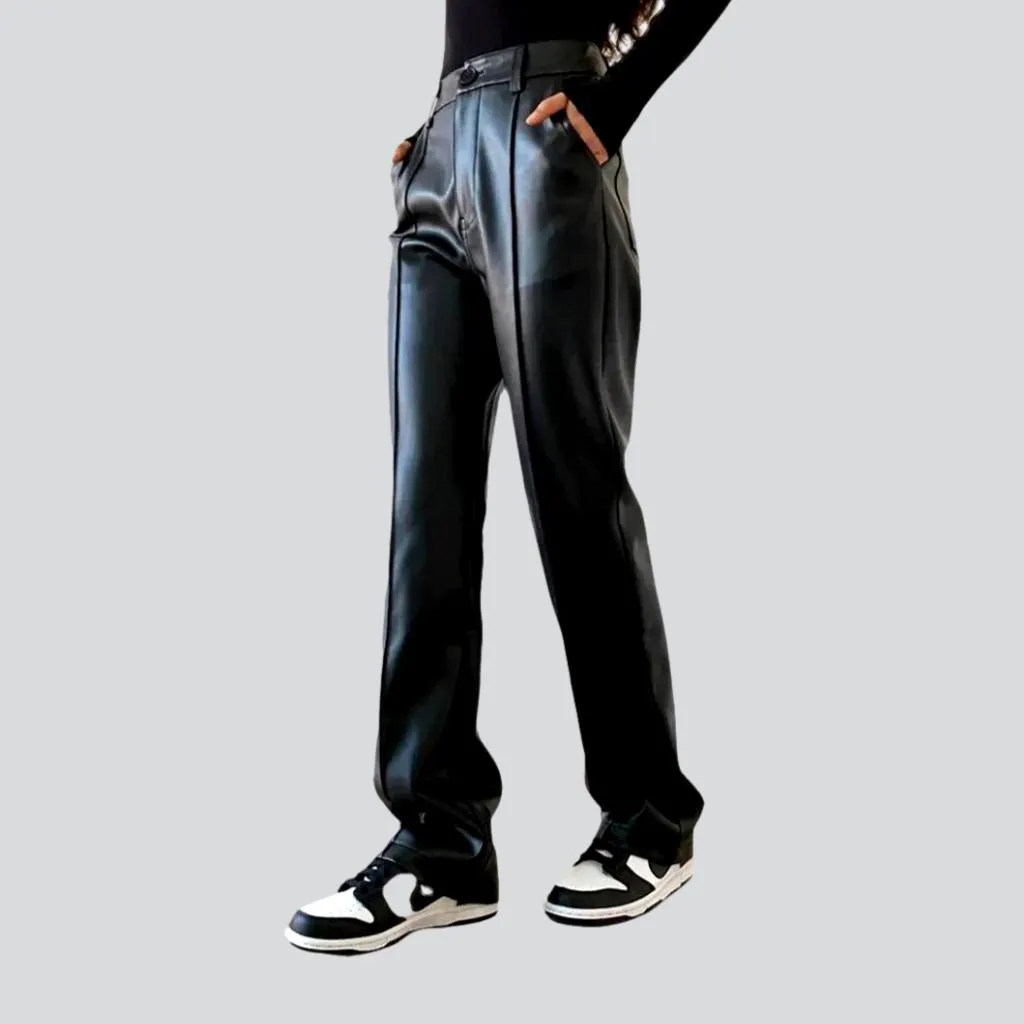 Y2k black jean pants for ladies