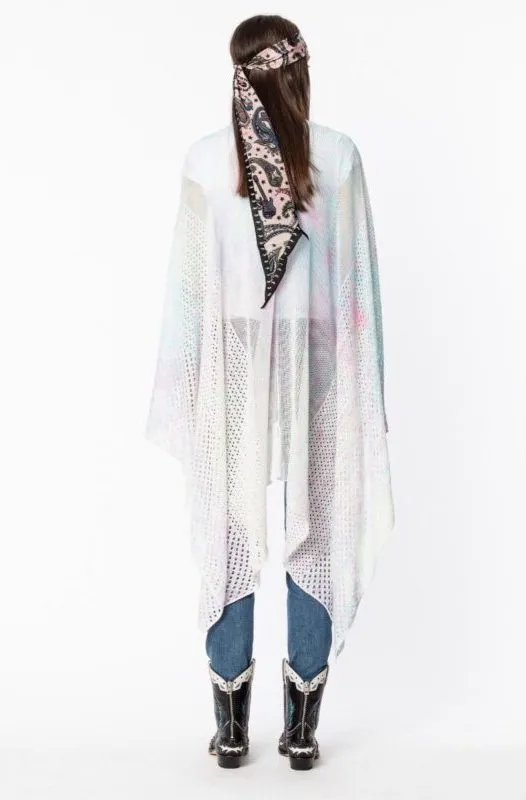 Zadig and Voltaire India Splash Cotton Knit Poncho