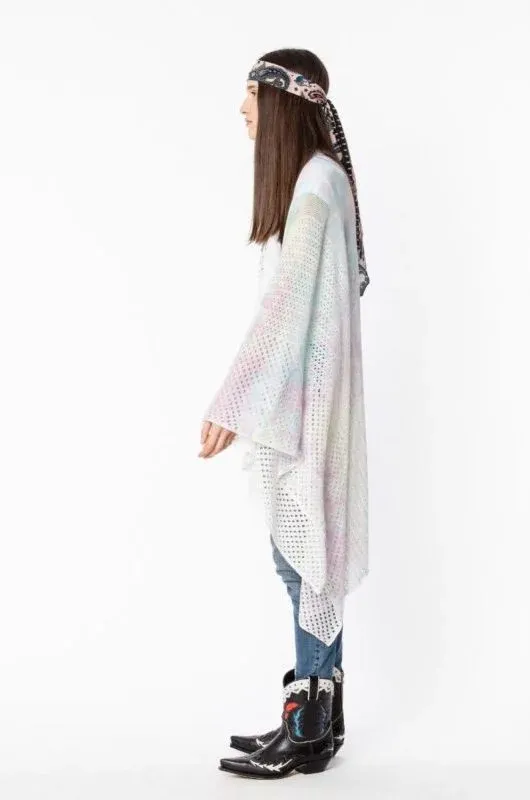 Zadig and Voltaire India Splash Cotton Knit Poncho