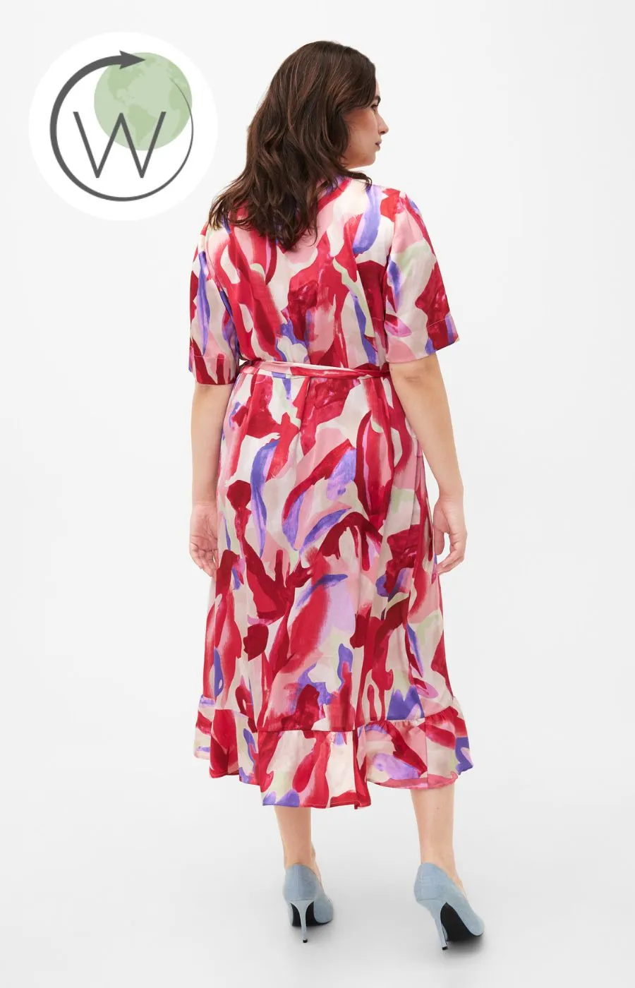 Zizzi Satin Fantom Wrap Dress