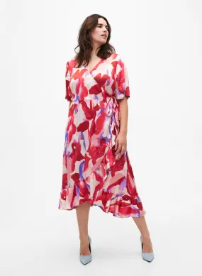 Zizzi Satin Fantom Wrap Dress