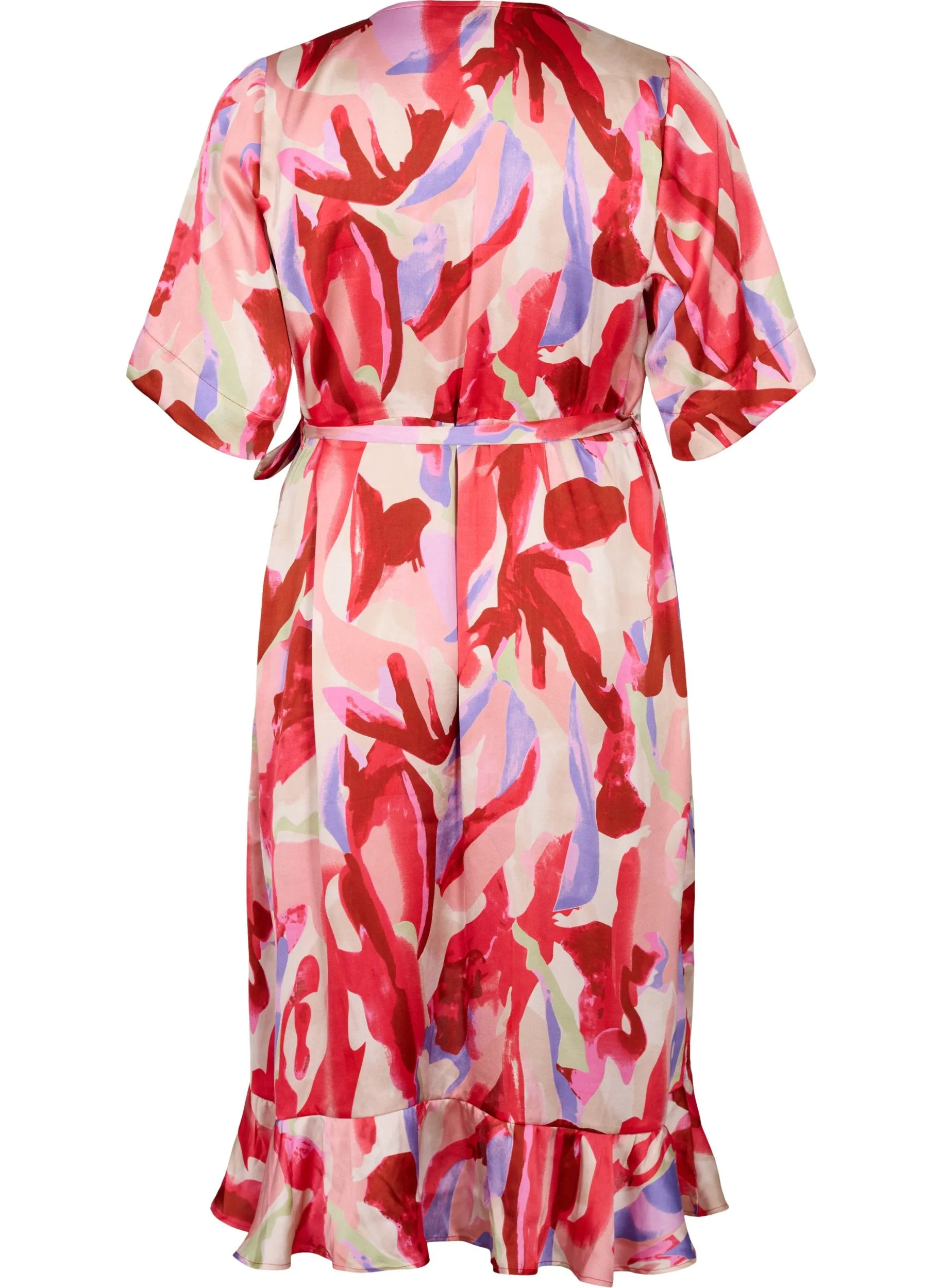 Zizzi Satin Fantom Wrap Dress